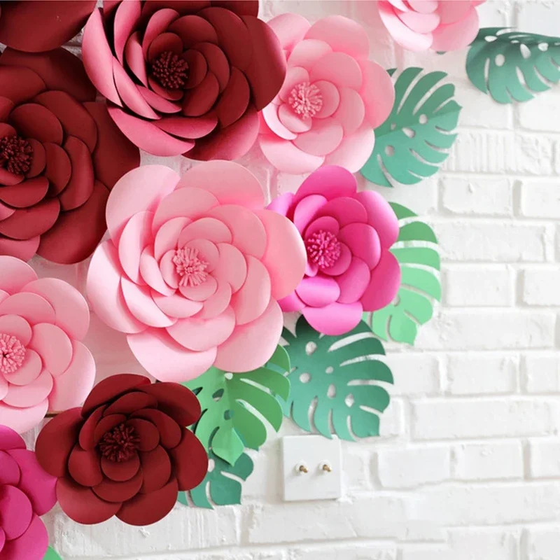 Art And Craft For Nursery - DIY 대형 종이 장미꽃 배경 풀
