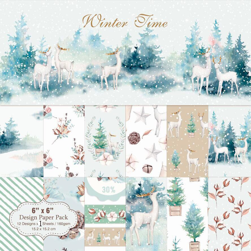Art Craft Winter - KLJUYP 겨울 시간 스크랩북 패드 종이
