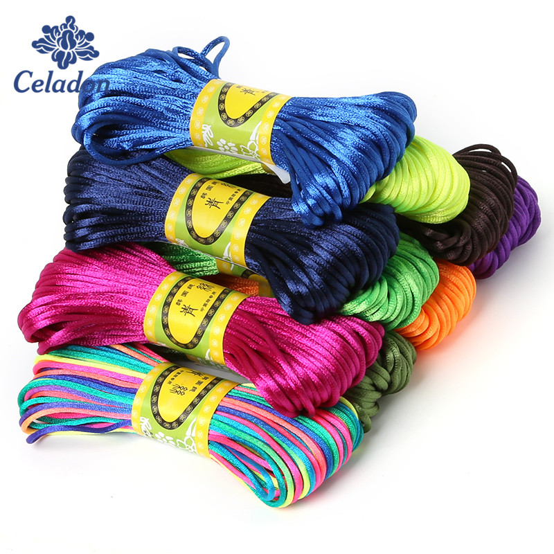Macrame Cord Cotton - DIY용 소프트 새틴 라테일 실크 마크라메