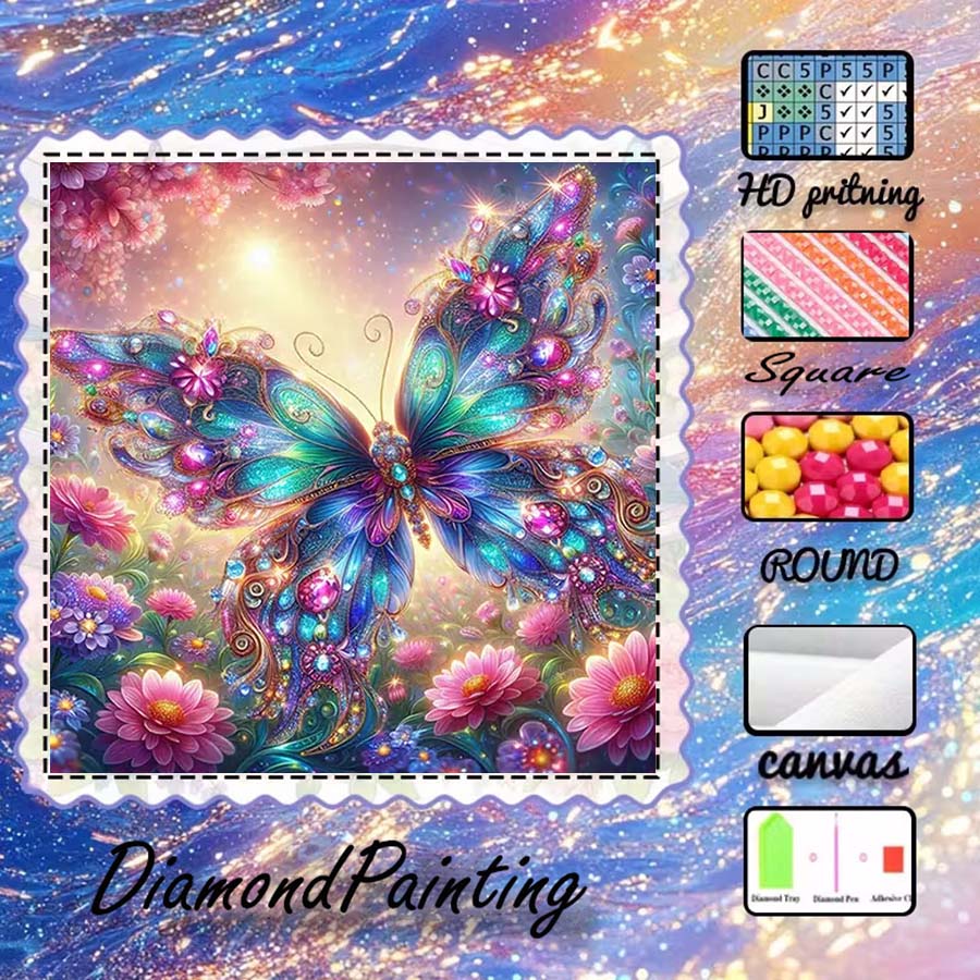 Art Craft Butterfly - 1개 5D DIY 플로킹 천, 특수