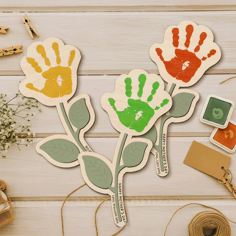 Art And Craft For Nursery - 빈 손자국 나무 꽃 플라크 DIY