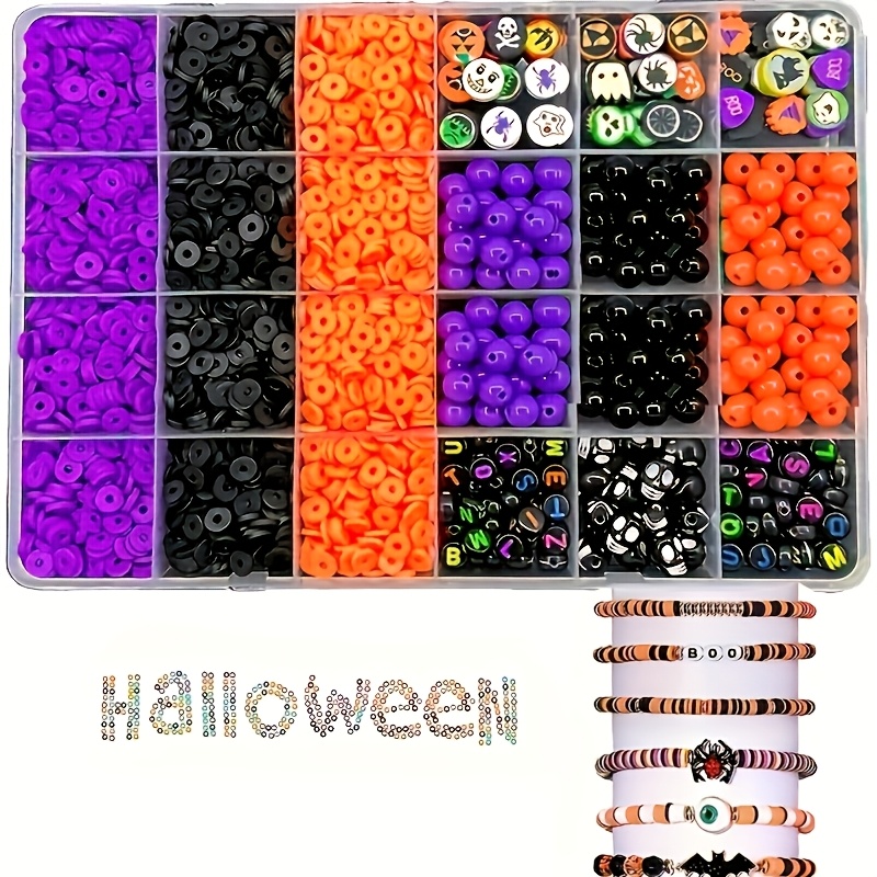 Polymer Clay Set - 2700개, 할로윈 색상의 둥근 구슬 부드러운