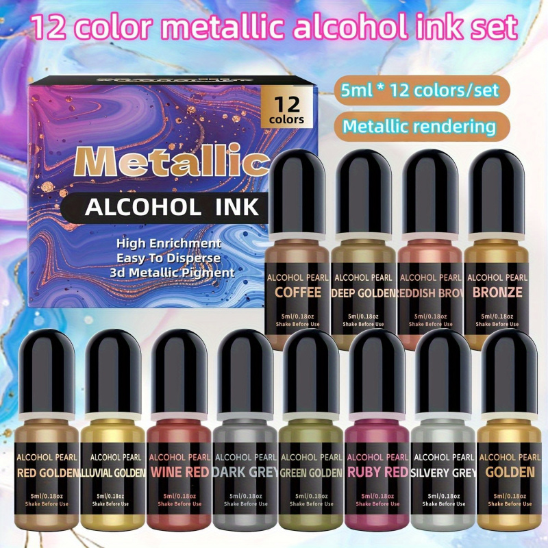 12메탈릭 컬러3D렌더링 세트(5ml*12색/세트),  - Alcohol Ink Set 리뷰 및 가격