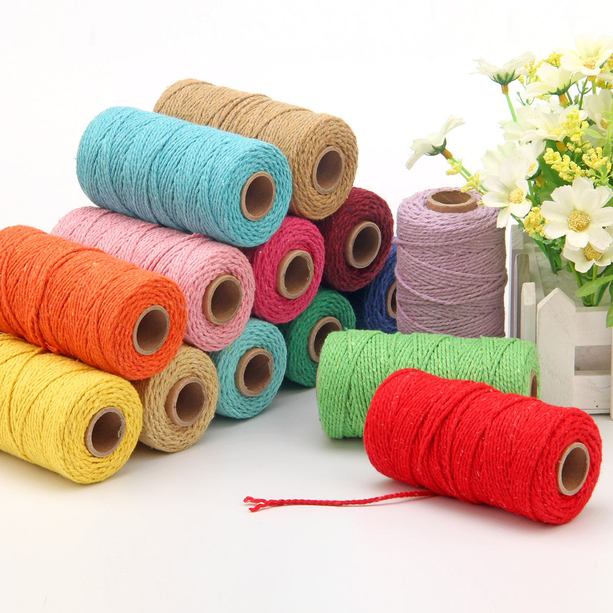 2mm 로프 트위스트 코드 100m 코튼 로프 다채로운 - Macrame Cord Cotton 리뷰 및 가격