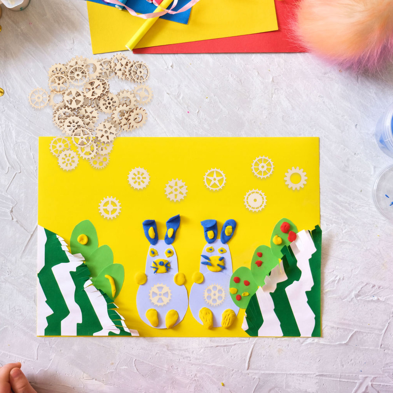 100Pcs 나무 기어 공예 키트 어린이를위한 천연 나 - Art And Craft For Nursery 리뷰 및 가격