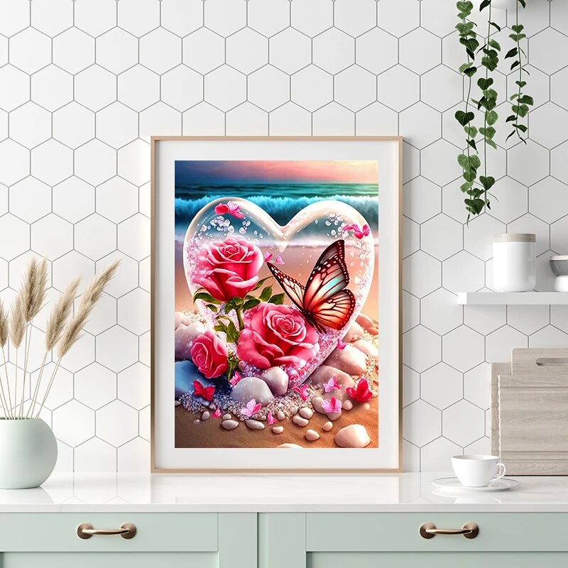 나비 다이아몬드 모자이크 장미 풀 라운드 다이아몬드 페 - Art Craft Butterfly 리뷰 및 가격