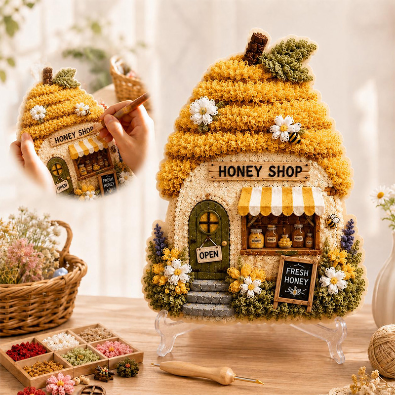 3D 버섯집 포케 아트 DIY 키트 패브릭 펀치 니들  - Art Craft Usa 리뷰 및 가격
