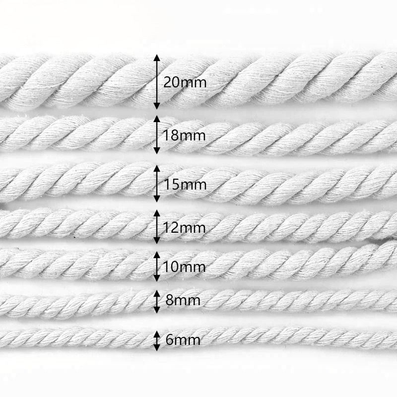 5-20mm 화이트/블랙 면끈 5/8M 3가닥 꼬임 봉 - Macrame Cord Cotton 리뷰 및 가격