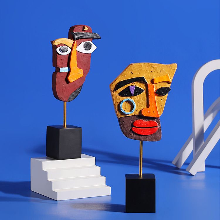 창의적인 추상 인물 얼굴 형상의 다채로운 비틀린 조각품 - Tv Art And Craft 리뷰 및 가격