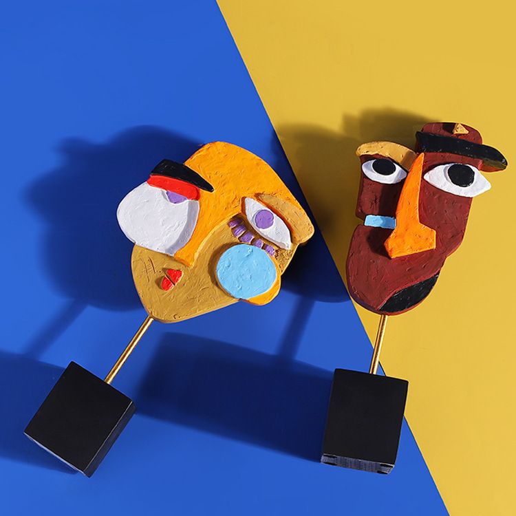 창의적인 추상 인물 얼굴 형상의 다채로운 비틀린 조각품 - Tv Art And Craft 리뷰 및 가격