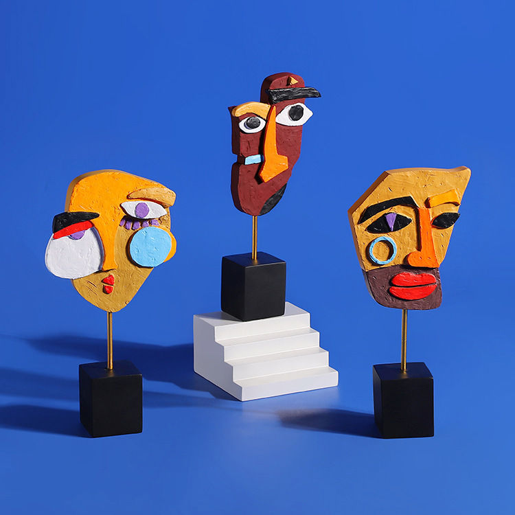 창의적인 추상 인물 얼굴 형상의 다채로운 비틀린 조각품 - Tv Art And Craft 리뷰 및 가격