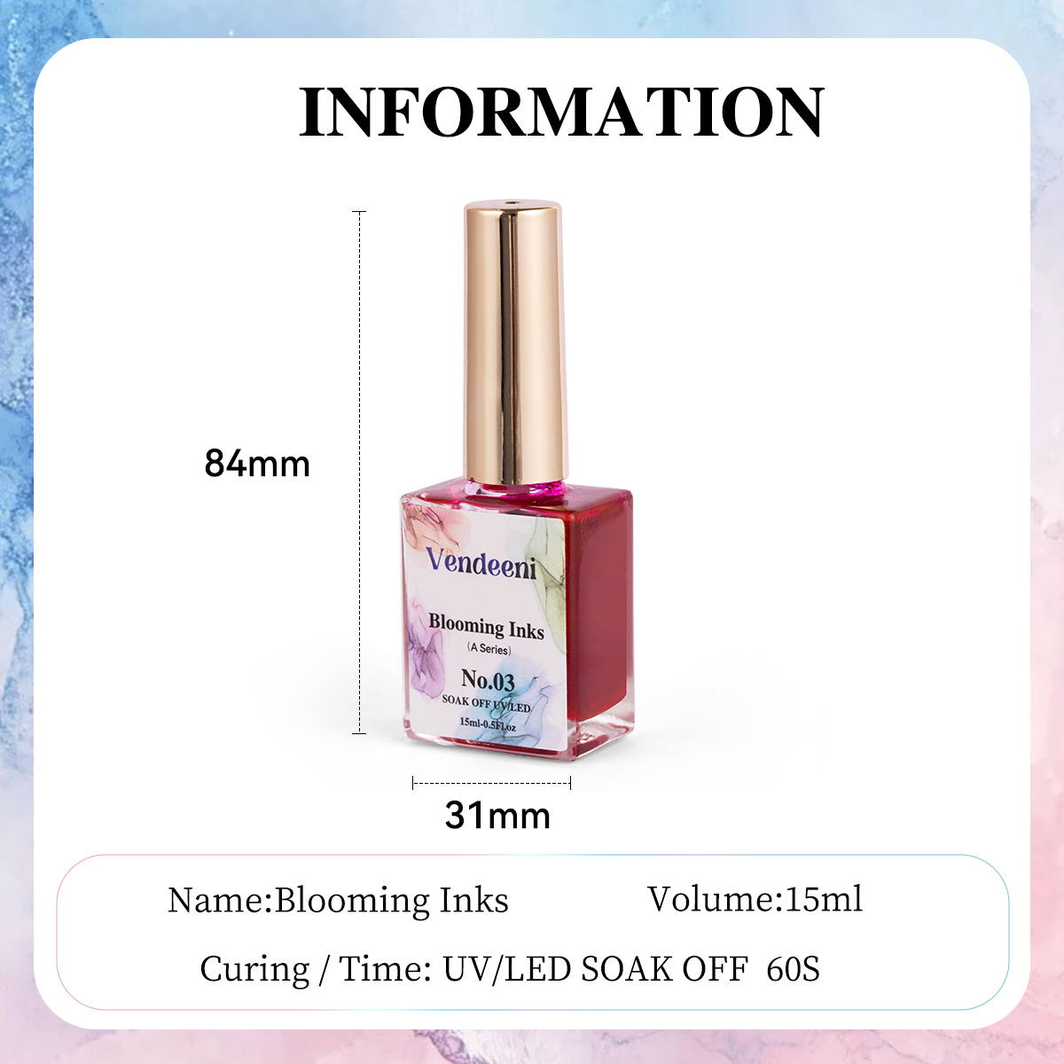 벤디니 프로페셔널 커스텀 네일 아트 살롱 12색 대리석 - Alcohol Ink Set 리뷰 및 가격