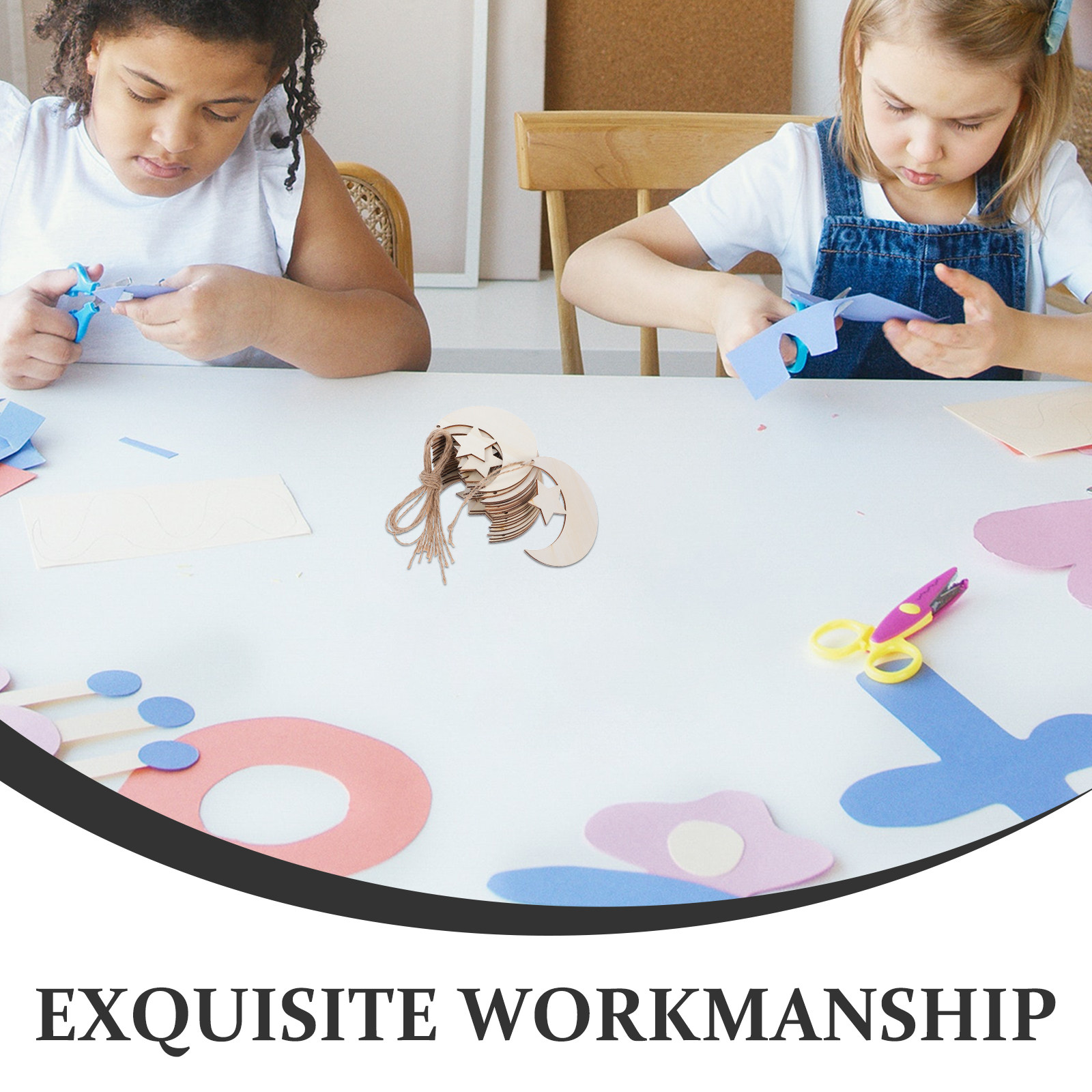20개 미완성 나무 달 별 모양 천연 나무 조각 블랭크 - Art And Craft For Nursery 리뷰 및 가격