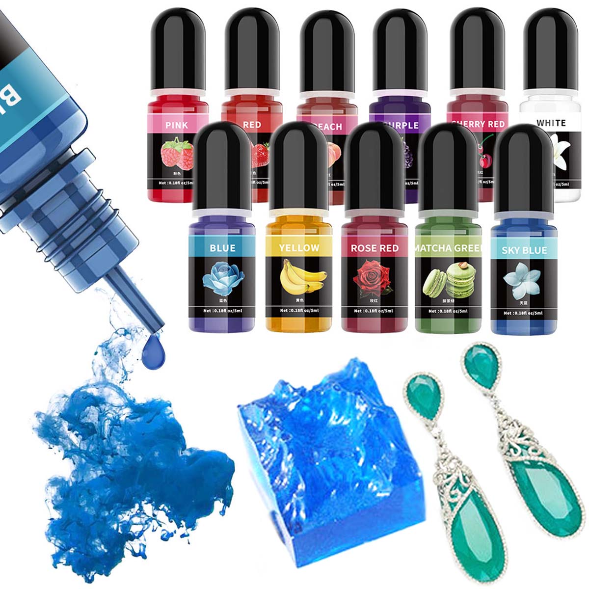 5ml/병 에폭시 수지 안료 액체 착색제 염료 UV A - Alcohol Ink Set 리뷰 및 가격