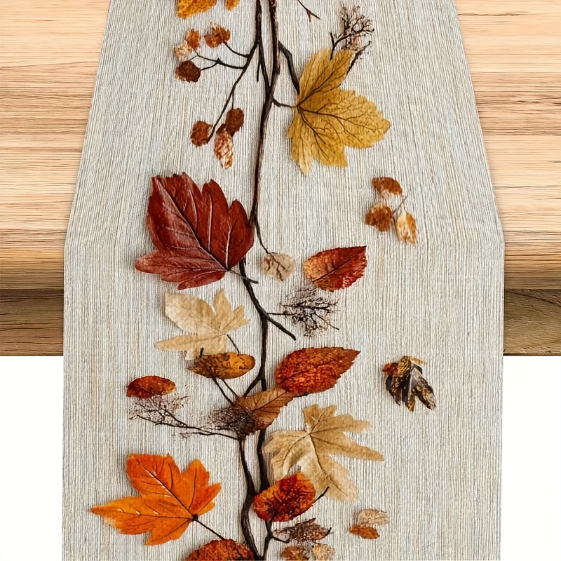 1 가을 낙엽 테마 테이블 러너, 천연 말린 잎과 포도 - Art Craft Using Leaves 리뷰 및 가격